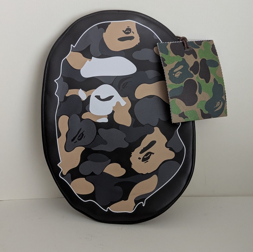 BAPE A Bathing Ape Madison Avenue Ape Head Camo Zippered Pouch